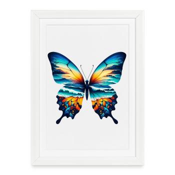 Butterfly - Framed poster (27 × 37 cm) - white - Front