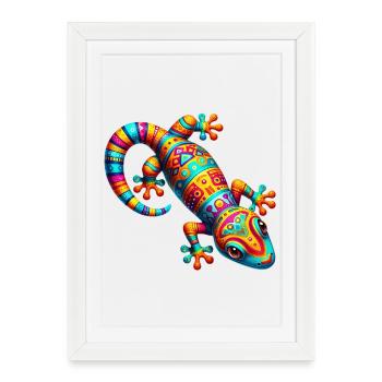 Gecko - Affiche encadrée (27 × 37 cm) - blanc - Devant