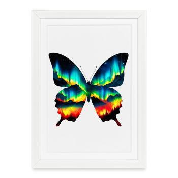 Papillon - Affiche encadrée (27 × 37 cm) - blanc - Devant
