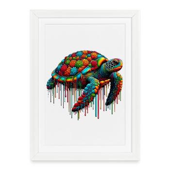 Turtle - Framed poster (27 × 37 cm) - white - Front