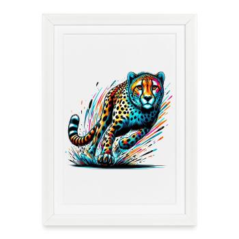 Guépard - Affiche encadrée (27 × 37 cm) - blanc - Devant