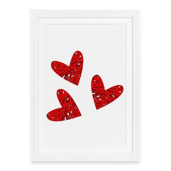 COUPLE. HEART. CHRISTMAS. JUST MARRIED. Bachelorette party - Framed poster (27 × 37 cm) - white - Front