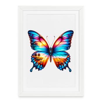 Papillon - Affiche encadrée (27 × 37 cm) - blanc - Devant