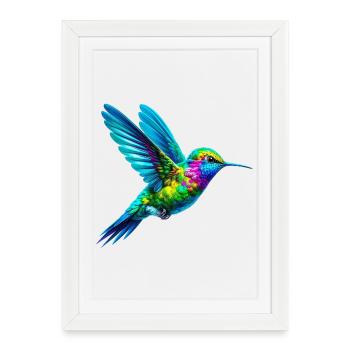 Hummingbird - Framed poster (27 × 37 cm) - white - Front