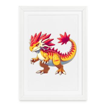 Dinosaure - Affiche encadrée (27 × 37 cm) - blanc - Devant