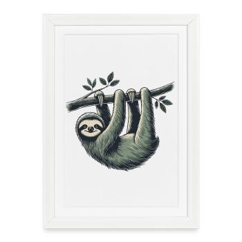 Sloth - Framed poster (27 × 37 cm) - white - Front