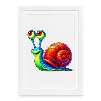 Schnecke - Gerahmtes Poster (27 × 37 cm) - Weiß - Vorne