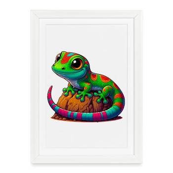 Gecko - Framed poster (27 × 37 cm) - white - Front