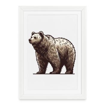 Grizzly - Affiche encadrée (27 × 37 cm) - blanc - Devant