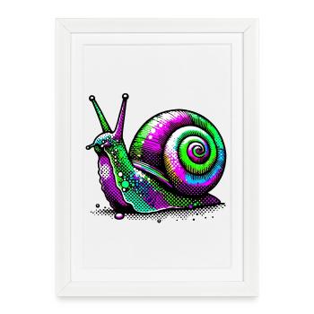 Escargot - Affiche encadrée (27 × 37 cm) - blanc - Devant