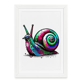 Escargot - Affiche encadrée (27 × 37 cm) - blanc - Devant
