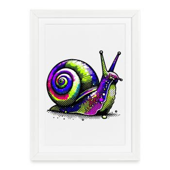 Snail - Framed poster (27 × 37 cm) - white - Front