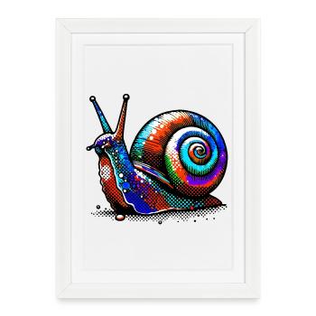 Snail - Framed poster (27 × 37 cm) - white - Front