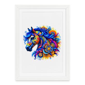 Horse - Framed poster (27 × 37 cm) - white - Front