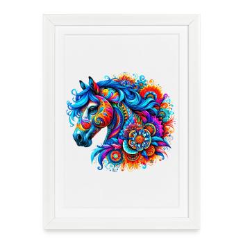Cheval - Affiche encadrée (27 × 37 cm) - blanc - Devant