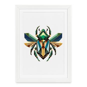 Scarabée majestueux au style noble - Affiche encadrée (27 × 37 cm) - blanc - Devant
