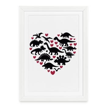 J’adore les dinosaures - Affiche encadrée (27 × 37 cm) - blanc - Devant