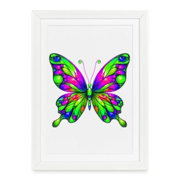 Papillon - Affiche encadrée (27 × 37 cm) - blanc - Devant