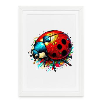 Coccinelle - Affiche encadrée (27 × 37 cm) - blanc - Devant