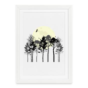 Celestial Forest Silhouette Design - Framed poster (27 × 37 cm) - white - Front