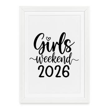 Girls Weekend 2026 Lettering - Framed poster (27 × 37 cm) - white - Front