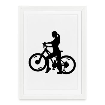Cyclist - Framed poster (27 × 37 cm) - white - Front