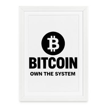 Bitcoin - Own the System - Framed poster (27 × 37 cm) - white - Front