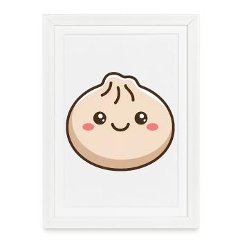 Adorable Dumpling Kawaii Food - Framed poster (27 × 37 cm) - white - Front