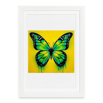 butterfly - Framed poster (27 × 37 cm) - white - Front