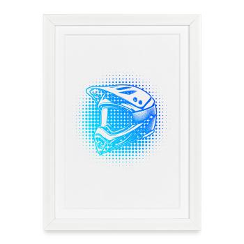 Digital Motocross Helmet Design - Framed poster (27 × 37 cm) - white - Front
