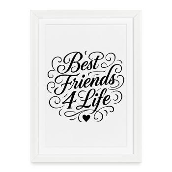 Meilleurs amis pour la vie - Affiche encadrée (27 × 37 cm) - blanc - Devant