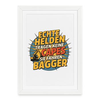 Real heroes ride BaggeR - Framed poster (27 × 37 cm) - white - Front