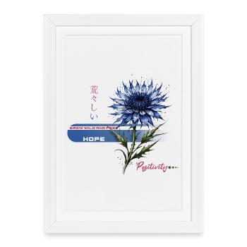 Blue Bloom Hope - Framed poster (27 × 37 cm) - white - Front