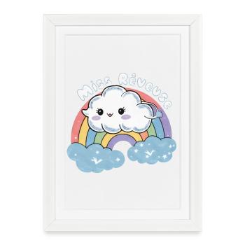 Child Dreamer and Sleep Miss Magical Dreamer - Framed poster (27 × 37 cm) - white - Front