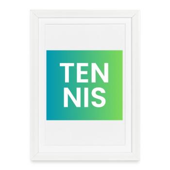 Tennis Gradient Typography - Framed poster (27 × 37 cm) - white - Front