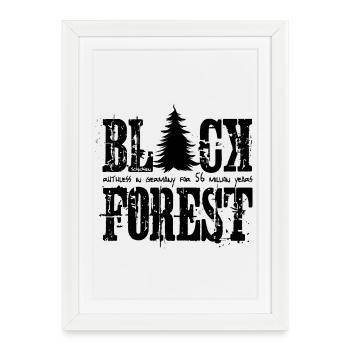 Lettrage Forêt-Noire Noir - Affiche encadrée (27 × 37 cm) - blanc - Devant