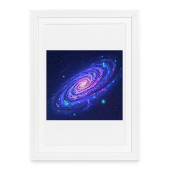 Néon Galaxy Spirale Cristaux - Affiche encadrée (27 × 37 cm) - blanc - Devant