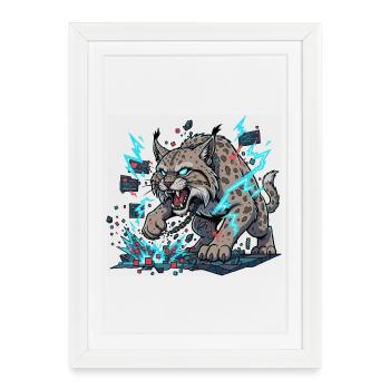 Cyber linx - Affiche encadrée (27 × 37 cm) - blanc - Devant