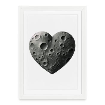MOON LOVER - peace & love - Affiche encadrée (27 × 37 cm) - blanc - Devant