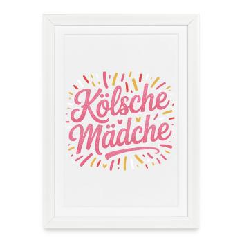 Cologne Filles Carnaval Cologne Filles - Affiche encadrée (27 × 37 cm) - blanc - Devant