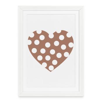 Cœur mocha troué  - Affiche encadrée (27 × 37 cm) - blanc - Devant