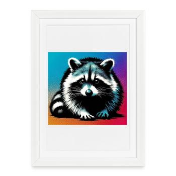 Raton laveur - Affiche encadrée (27 × 37 cm) - blanc - Devant