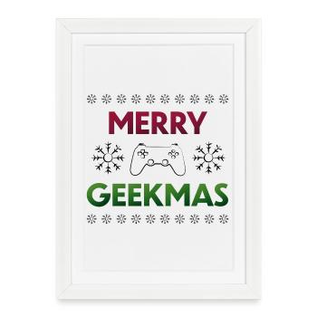 Merry Geekmas  - Affiche encadrée (27 × 37 cm) - blanc - Devant