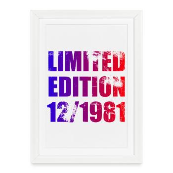 44e anniversaire Edition Limitée 12/1981 - Affiche encadrée (27 × 37 cm) - blanc - Devant