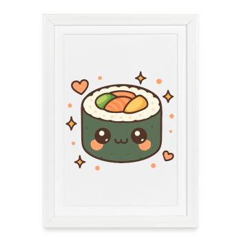 Sushi Roll Costume Assorti Sushi - Affiche encadrée (27 × 37 cm) - blanc - Devant