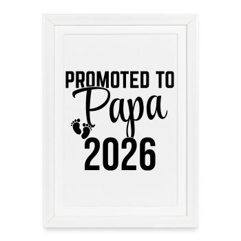 Promu Papa 2026 – Futur Père Design - Affiche encadrée (27 × 37 cm) - blanc - Devant