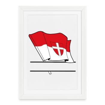Wien Flag Namespace - Framed poster (27 × 37 cm) - white - Front