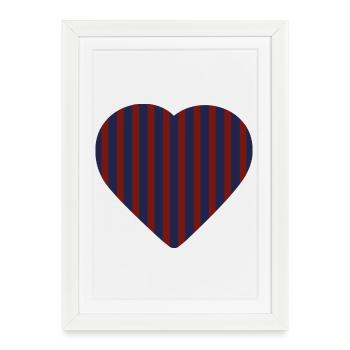 Red-Blue Heart - Framed poster (27 × 37 cm) - white - Front