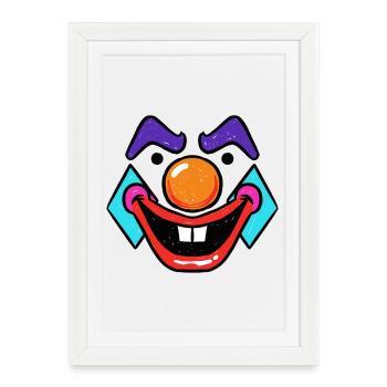 Funny Clown Costume Carnival Carnival Confetti - Framed poster (27 × 37 cm) - white - Front