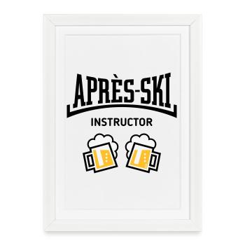 Après-Ski Instructor (Beer, Après-Ski Concave, POS3C) - Framed poster (27 × 37 cm) - white - Front